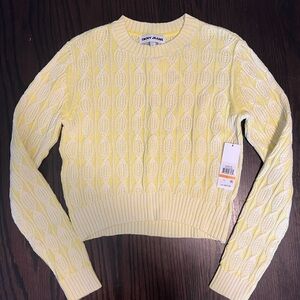 DKNY Light Yellow Cable Knit Sweater
